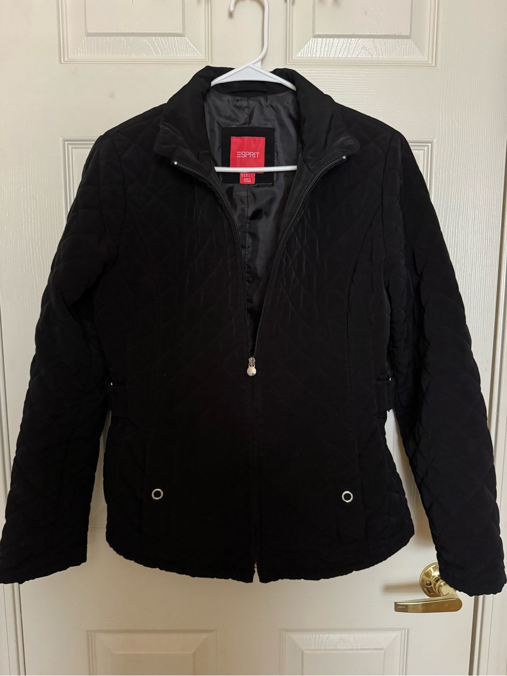 Esprit Black Quilted Puffer Jacket with Zip Pockets